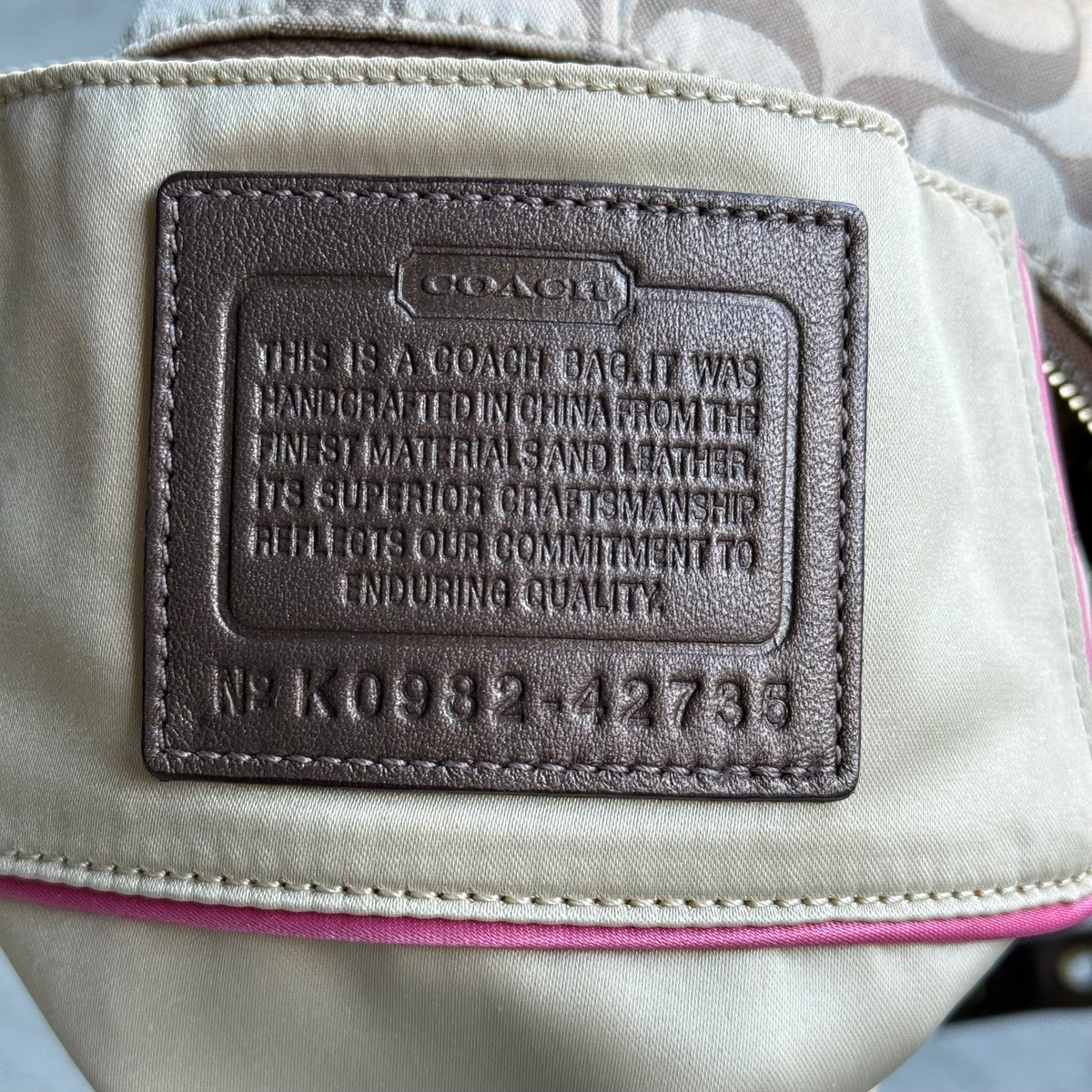 Vintage Coach Signature One-Shoulder Bag