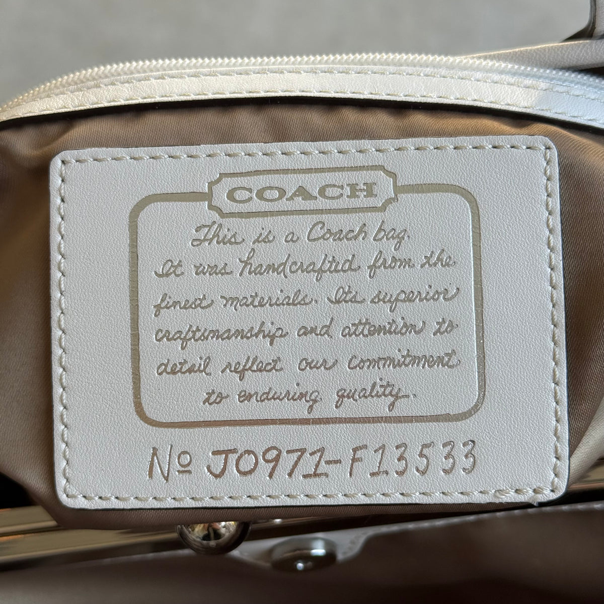 Vintage Coach Signature Stripe Kisslock Carryall Tote