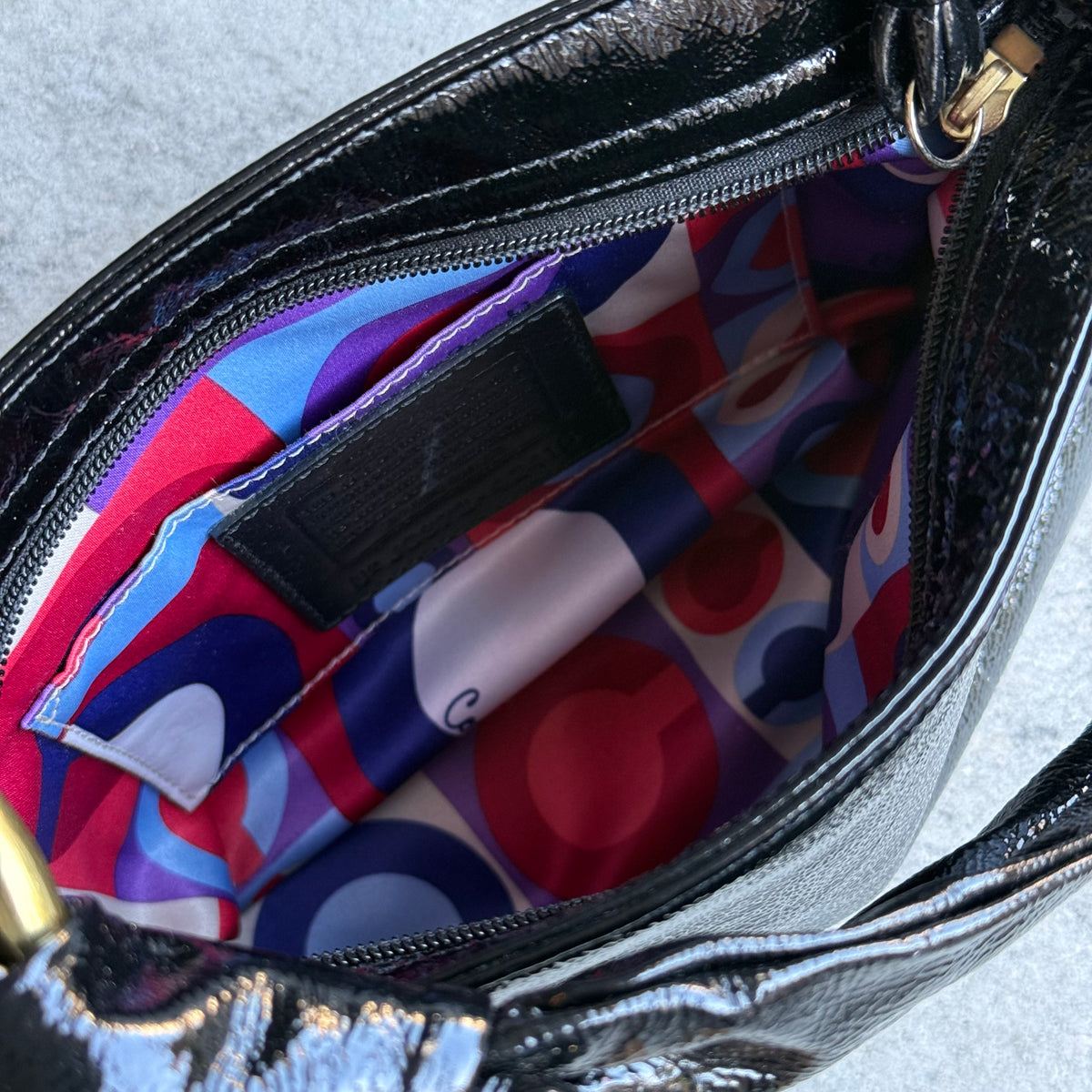 Vintage Coach Patent Leather Knotted Mini Shoulder Bag