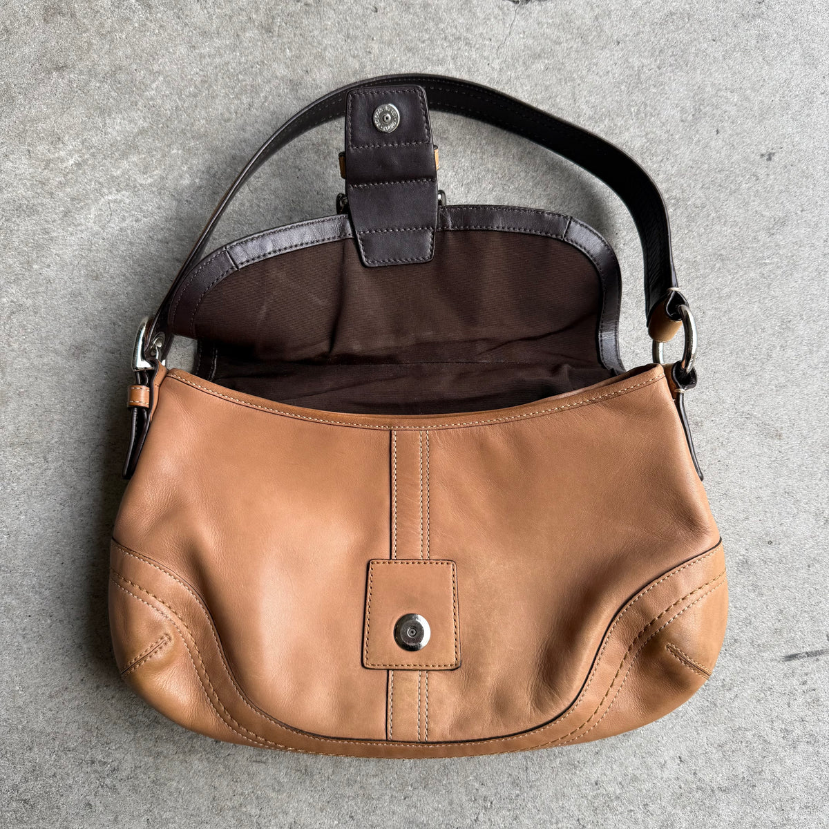 Vintage Coach Tan Leather Soho Shoulder Bag