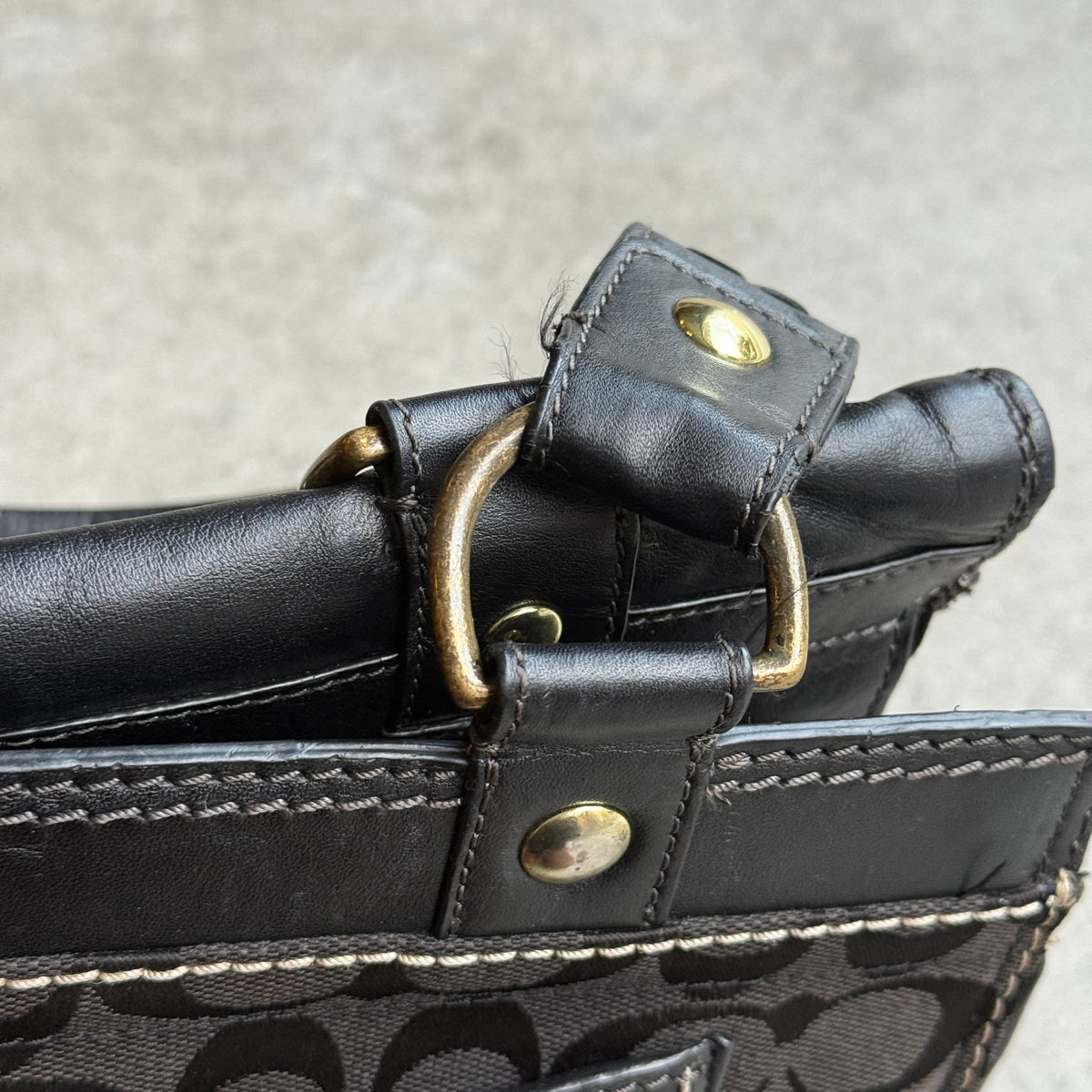 Vintage Coach Bleecker Signature Flap Shoulder Bag