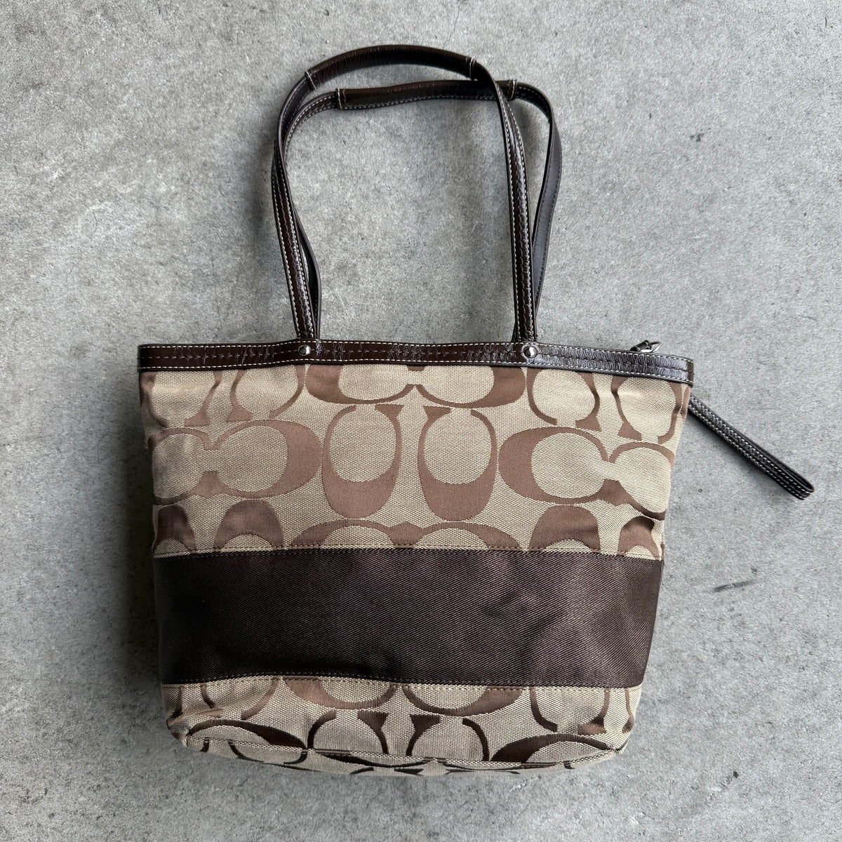 Coach Signature Stripe Tote Bag