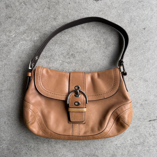 Vintage Coach Tan Leather Soho Shoulder Bag