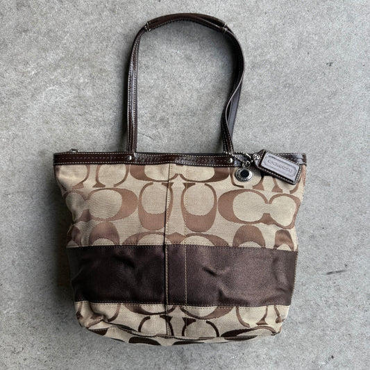 Coach Signature Stripe Tote Bag