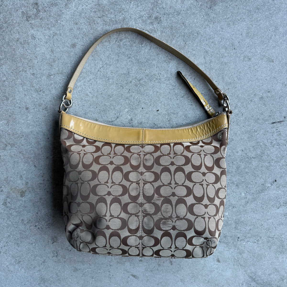 Coach Signature Jacquard Hobo Shoulder Bag