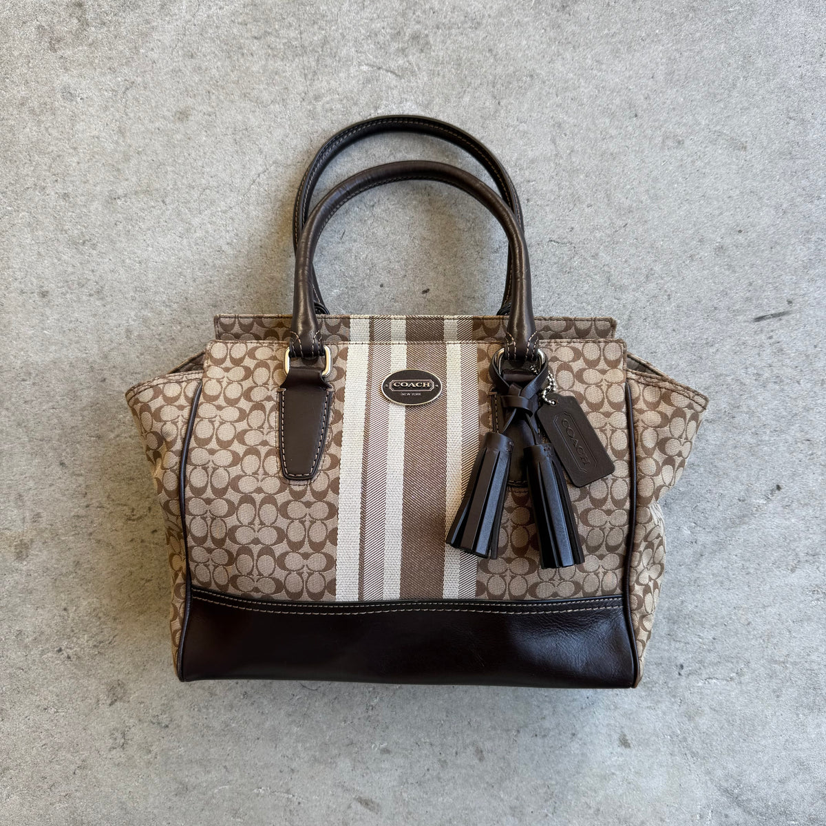 Coach Legacy Signature Stripe Candace Carryall