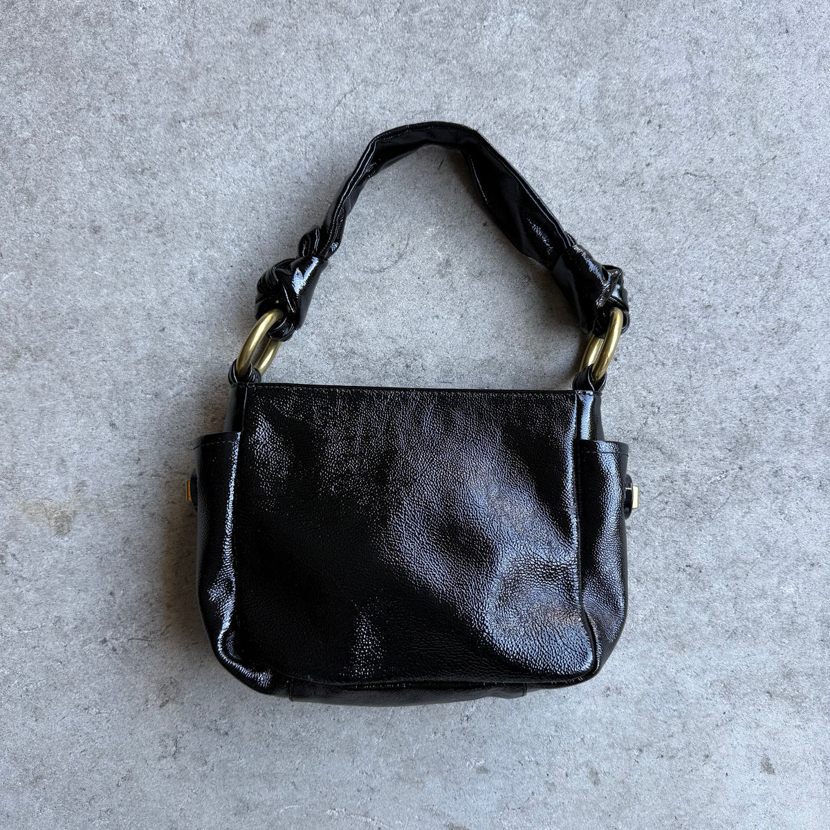 Vintage Coach Patent Leather Knotted Mini Shoulder Bag