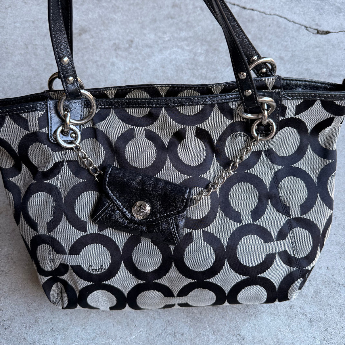 Coach Op Art Charm Tote