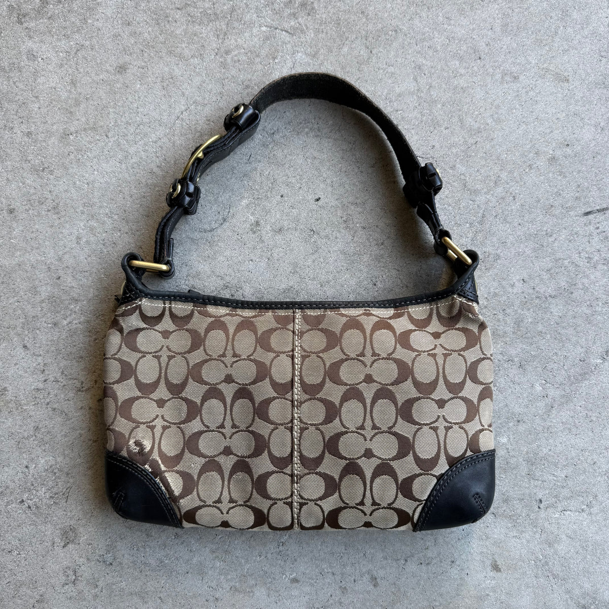 Vintage Coach Bleecker Signature C Jacquard Hobo Shoulder Bag