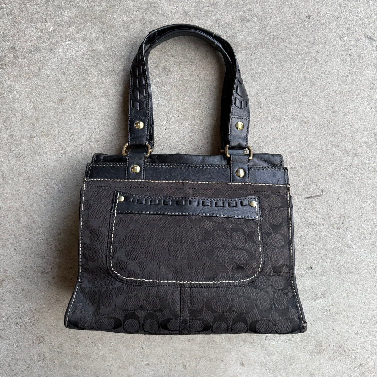 Vintage Coach Bleecker Signature Flap Shoulder Bag