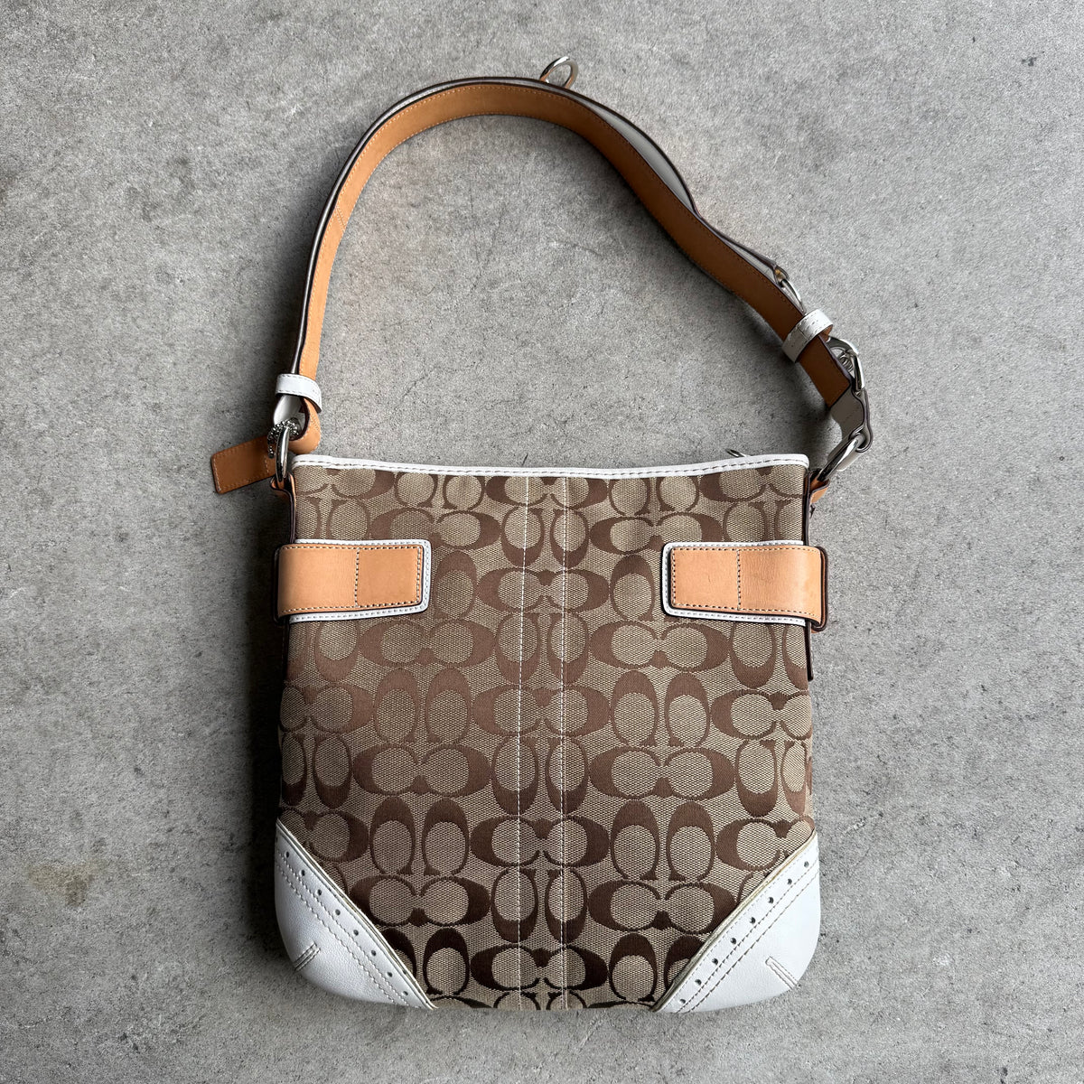 Vintage Coach Signature Jacquard Soho Buckle Shoulder Bag