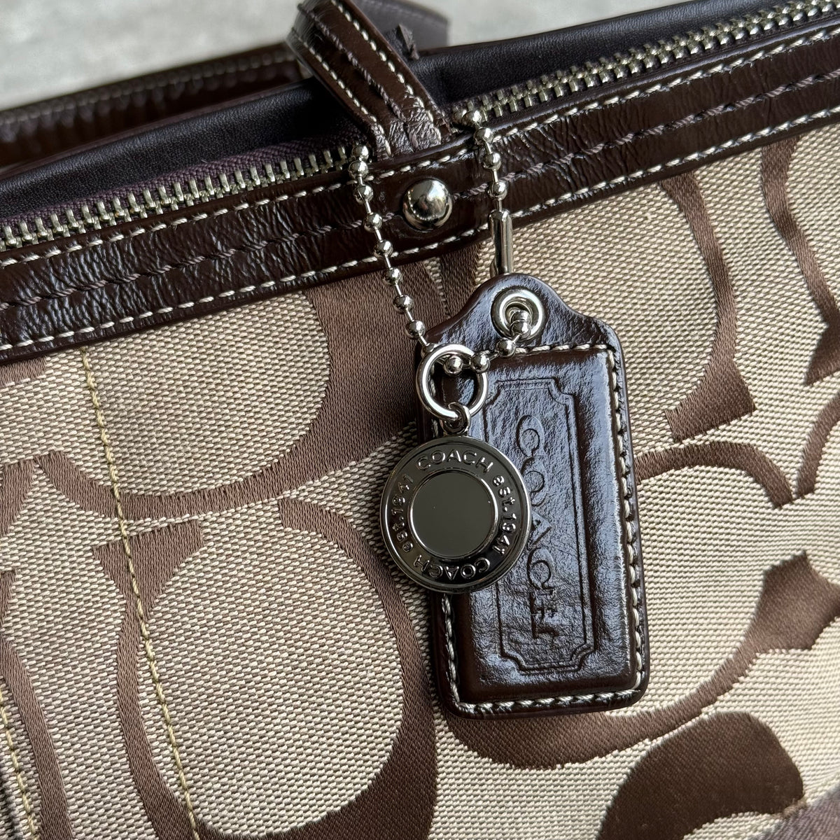 Coach Signature Stripe Tote Bag