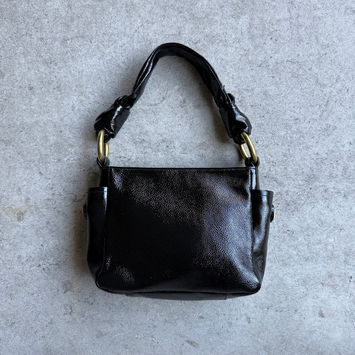 Vintage Coach Patent Leather Knotted Mini Shoulder Bag