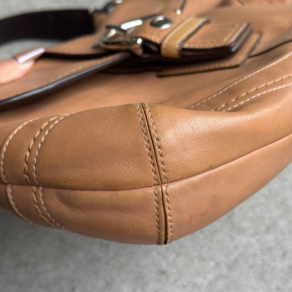 Vintage Coach Tan Leather Soho Shoulder Bag