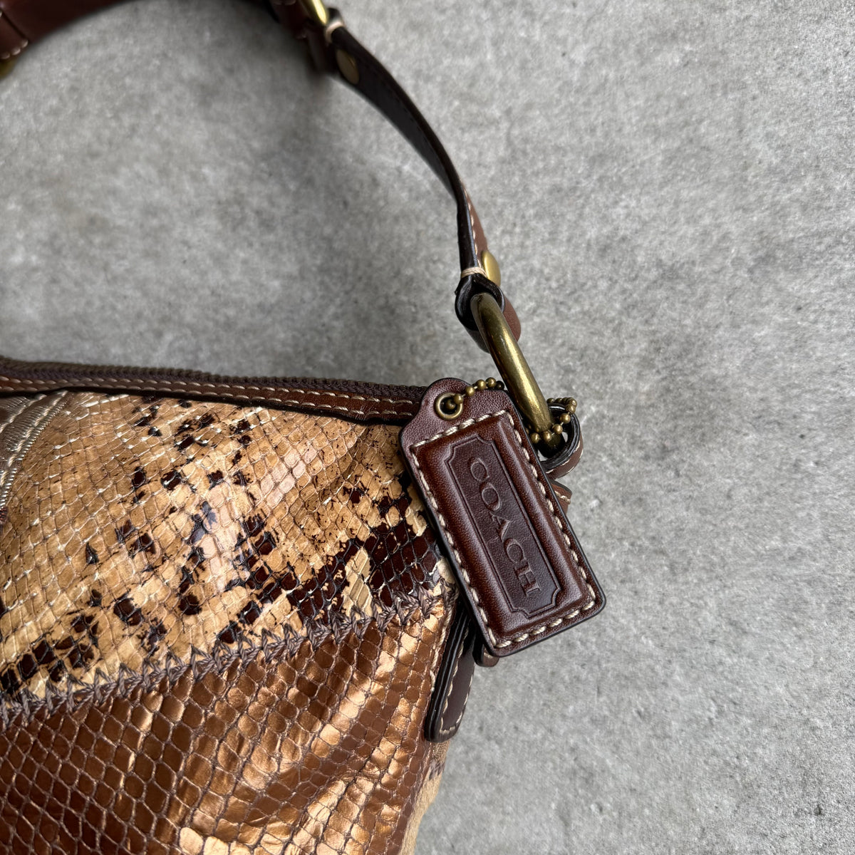 Vintage Coach Patchwork Leopard Hobo Bag