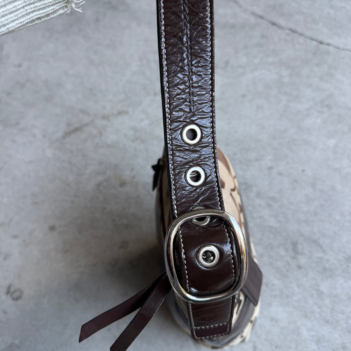 Vintage Coach Signature Rugby Duffel Shoulder Bag