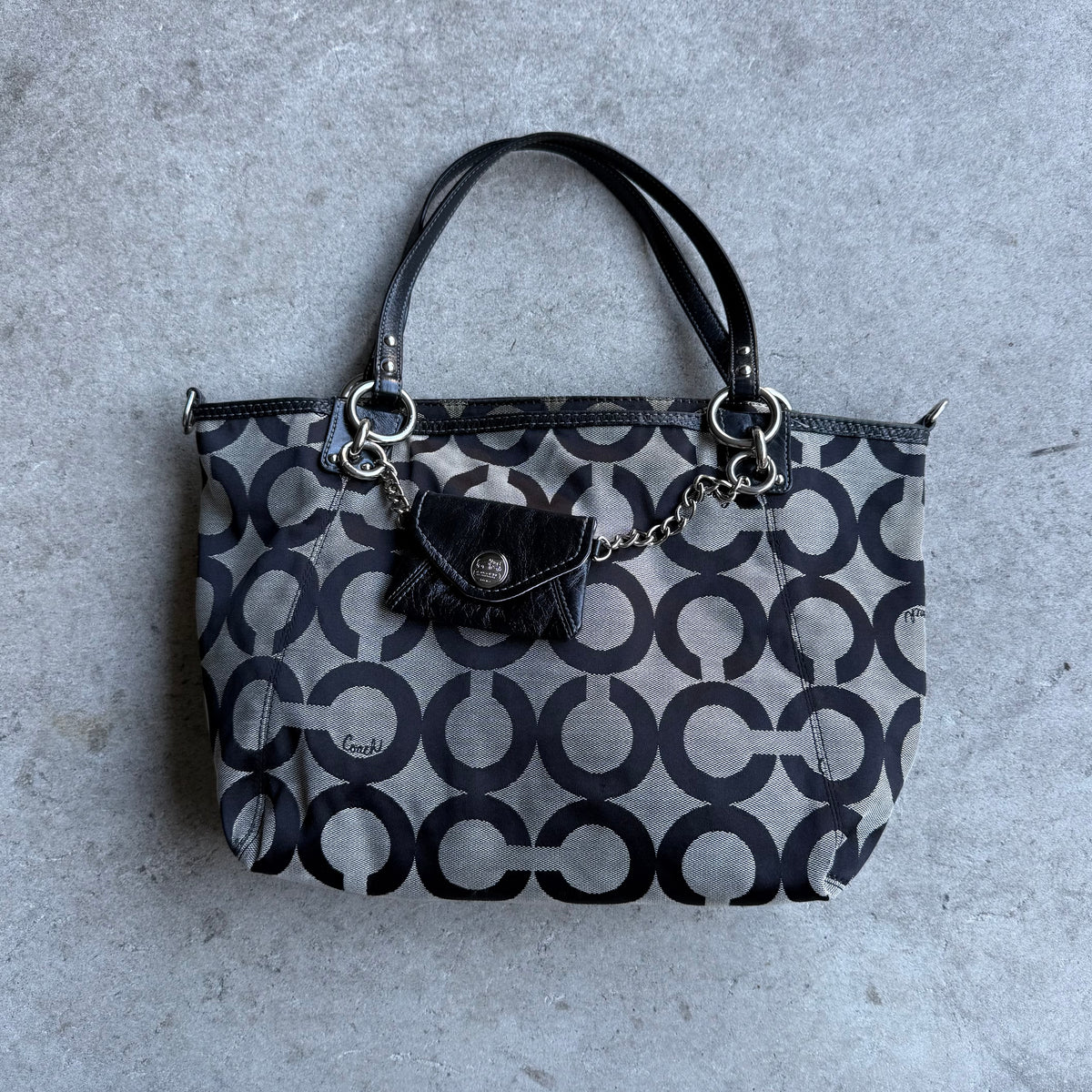 Coach Op Art Charm Tote