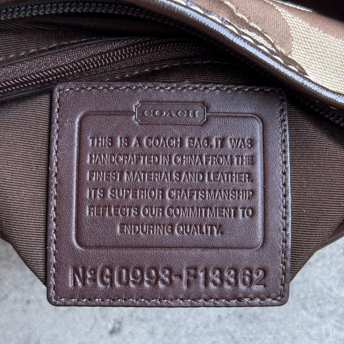 Vintage Coach Signature Rugby Duffel Shoulder Bag