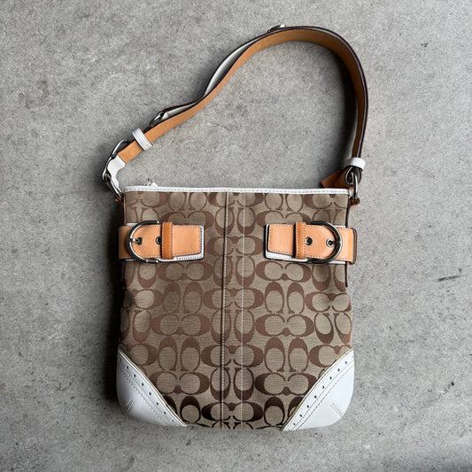 Vintage Coach Signature Jacquard Soho Buckle Shoulder Bag