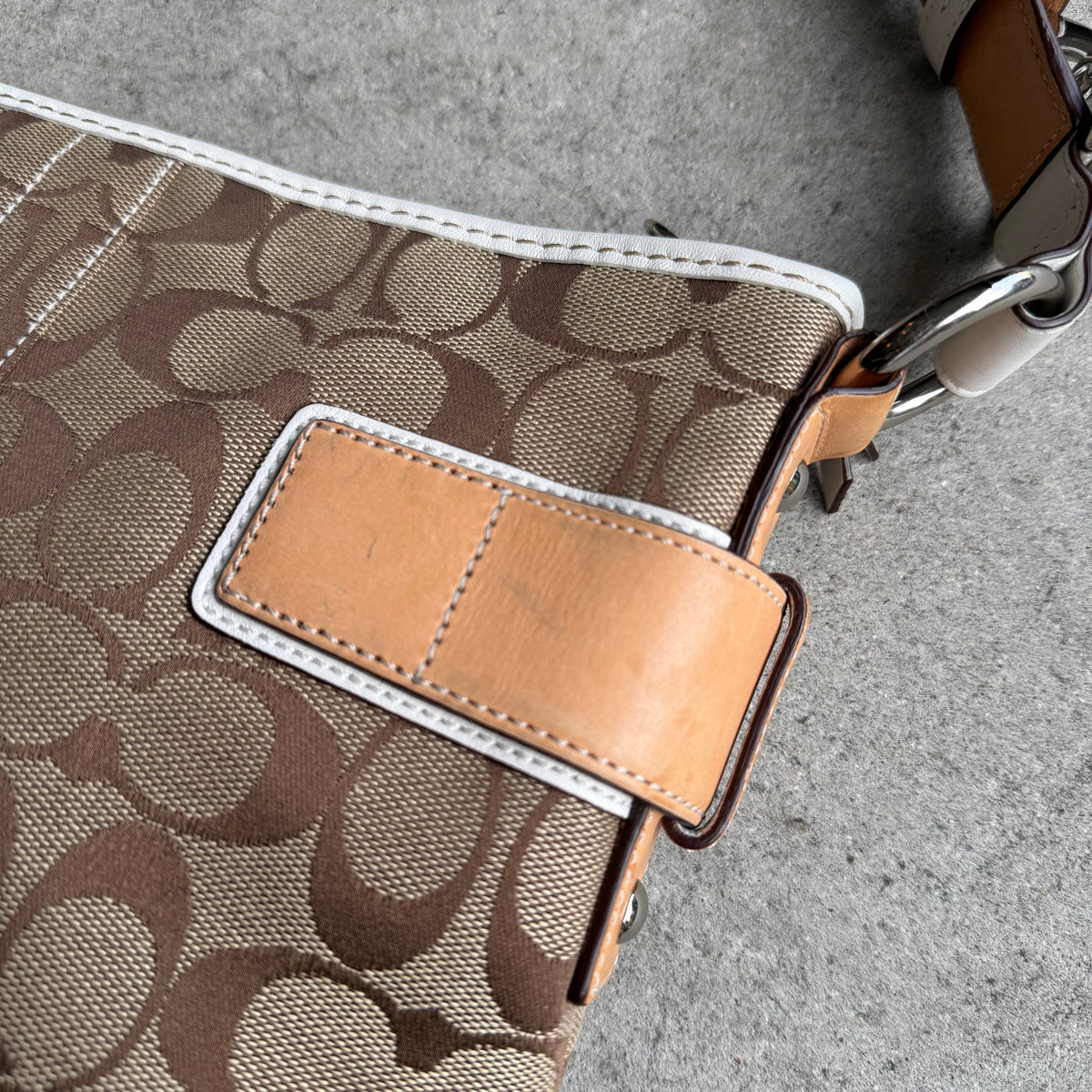 Vintage Coach Signature Jacquard Soho Buckle Shoulder Bag