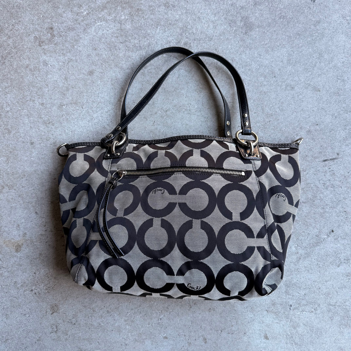 Coach Op Art Charm Tote